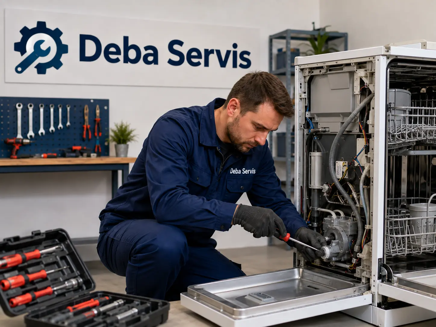 Bulaşık makinesi servis kontrolünü temsil eden cihaz görseli